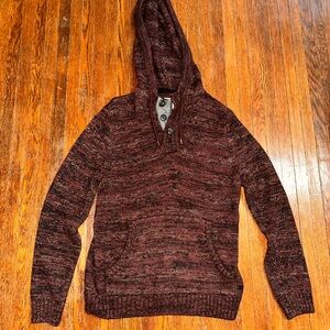 Measurements in Details Men's Burgundy Hooded Sweater